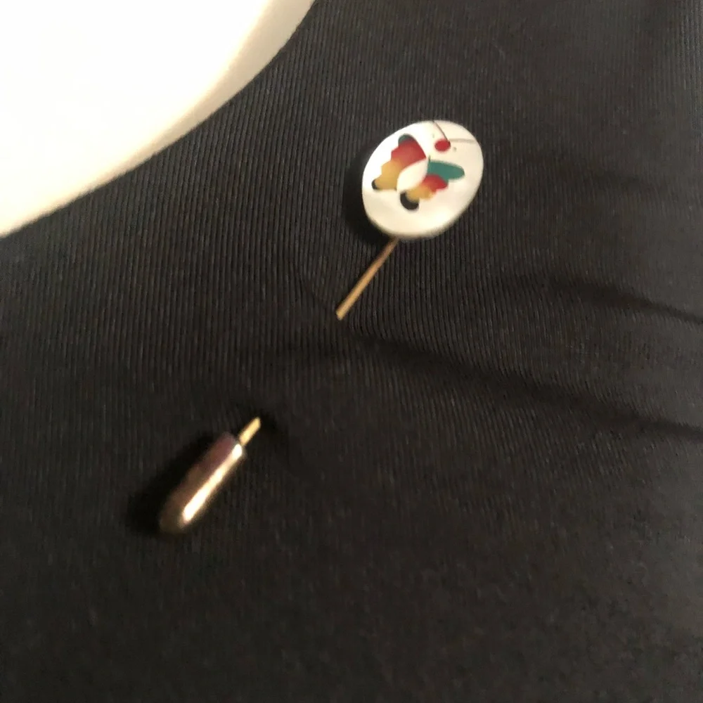 Vintage Butterfly MOP Inlay Stickpin